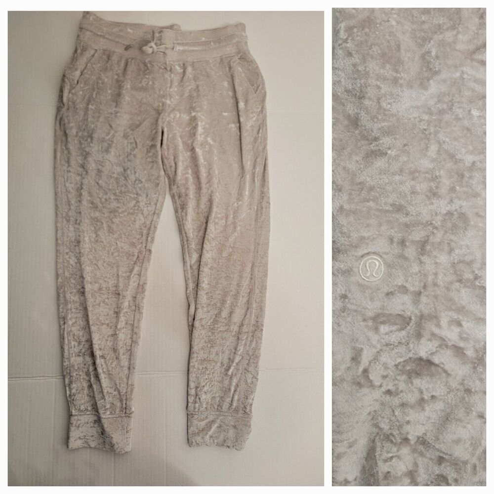 Lululemon Jogger Pants Sz 12 Ready To Crush Velvet Velour Chrome High Rise
